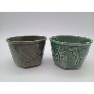 Vintage Tashiro Shoten Celadon Green Egyptian Revival Tea Cup Made In Japan